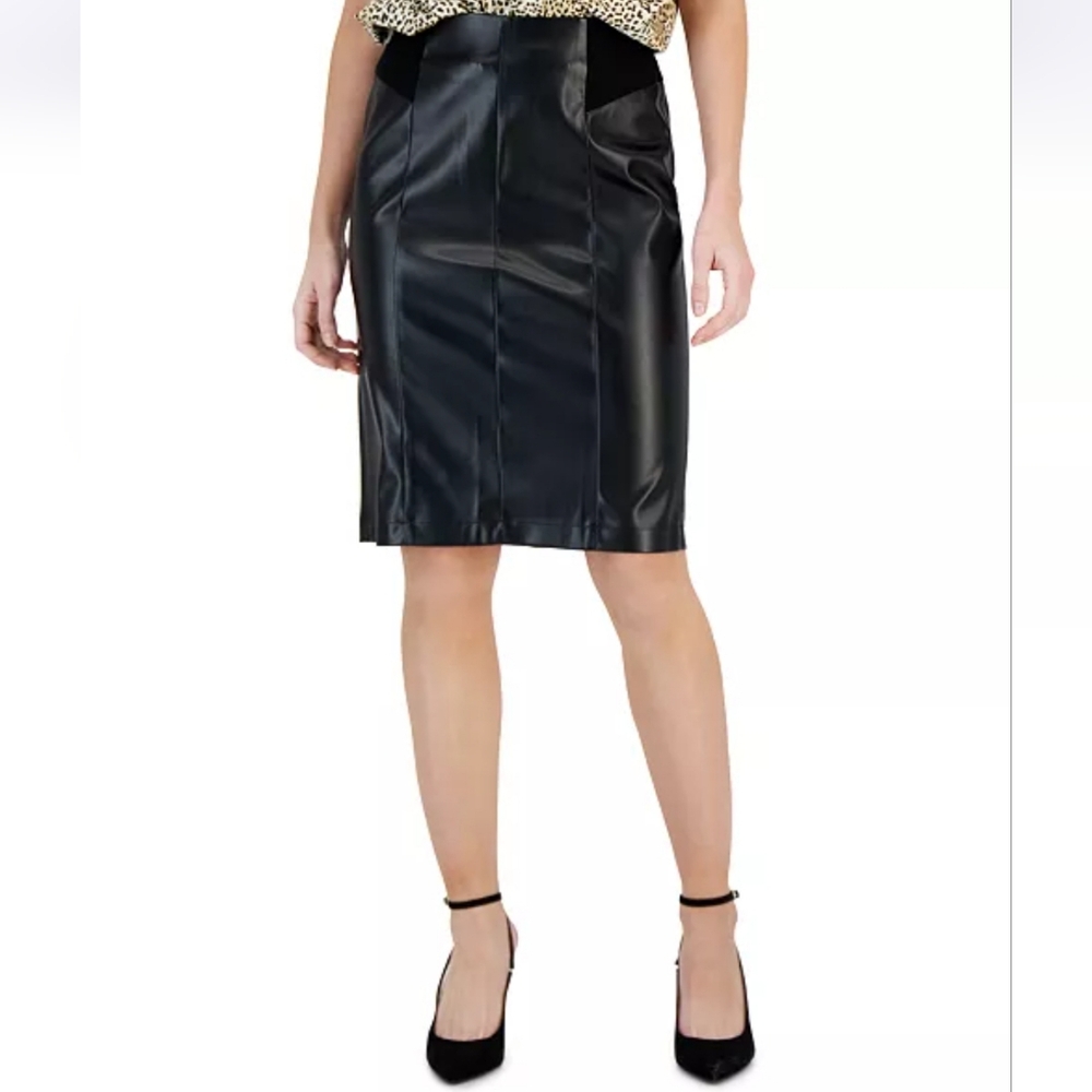 New Without Tags INC International Concepts Faux Leather Pencil Skirt Size: XS